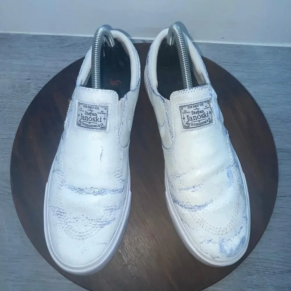 Nike SB Zoom Stefan Janoski RM Slip On Mens Shoes Size 8 White Sneakers Skate